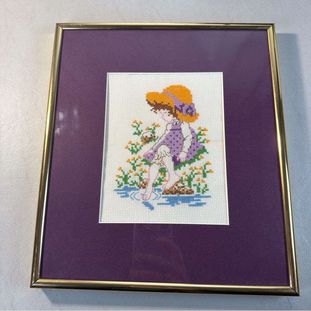 ✨ Pair of Custom Framed Sarah Kay Art - Vintage 1997 - Cottagecore Nursery ✨